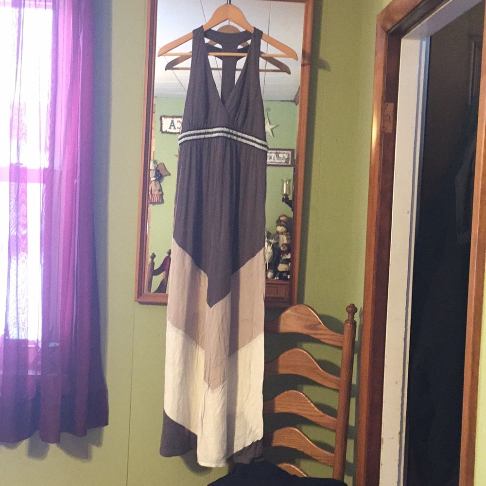Tan and brown dress